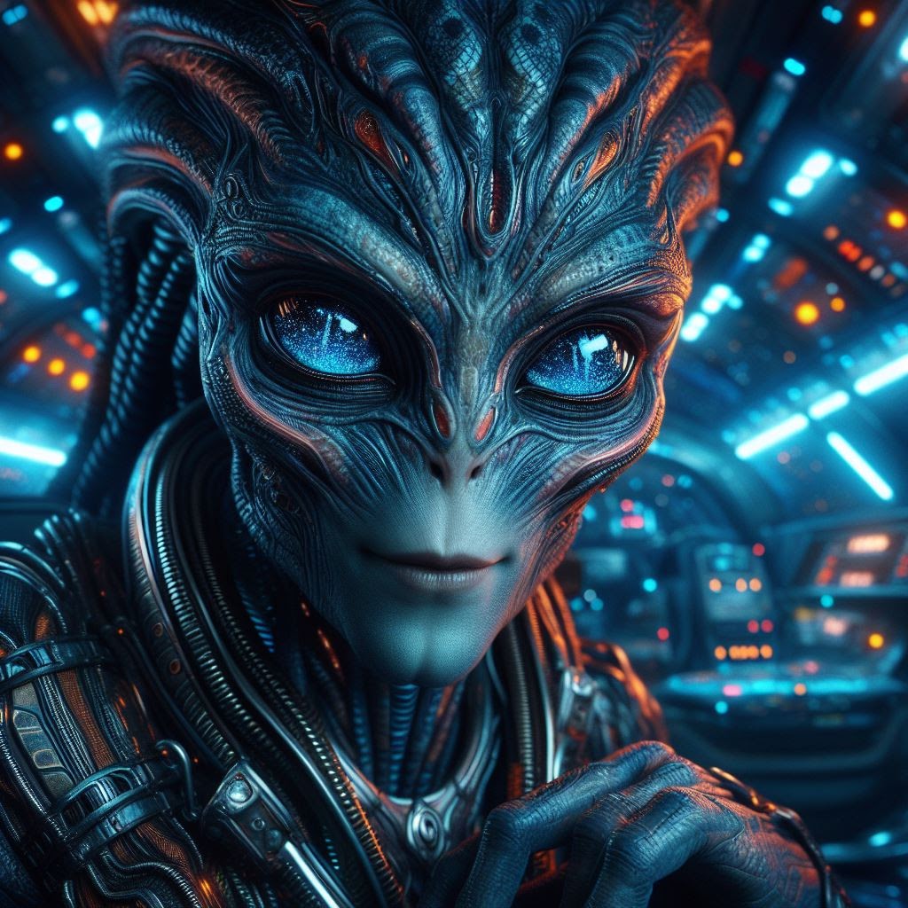 ChChChanges5's tweet photo. ๐ธ๐ฝ This is Admiral Joneax, he and Neb-U-La have a lil somethin' somethin' going on ๐๐๐-Boldly going where no one has gone before! ๐ #InterstellarExploration #AlienCrew #aiart #aiartwork #digitalart #fantasyart #scifiart https://t.co/hUj0RWLARb