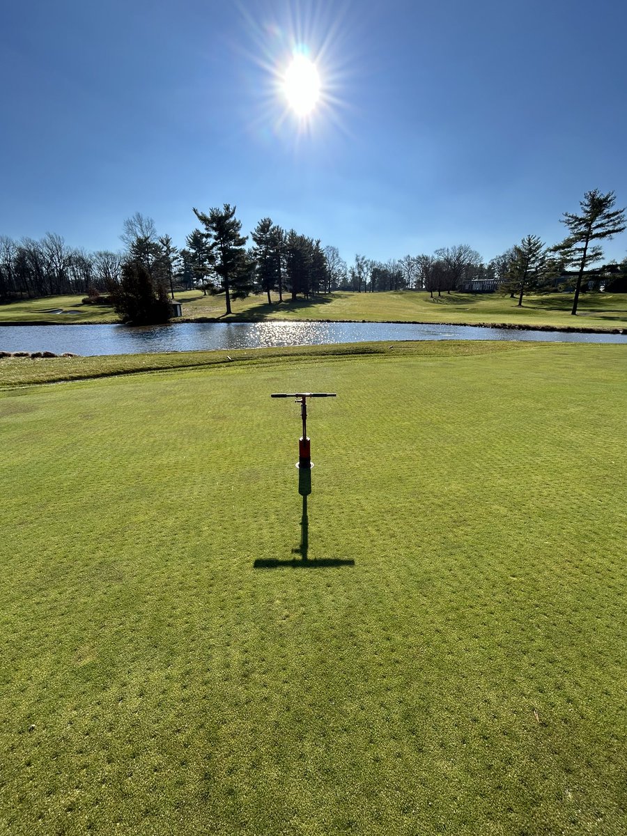 Changing some double cups at Bluestone CC today. Beautiful weather drew numerous foursomes!