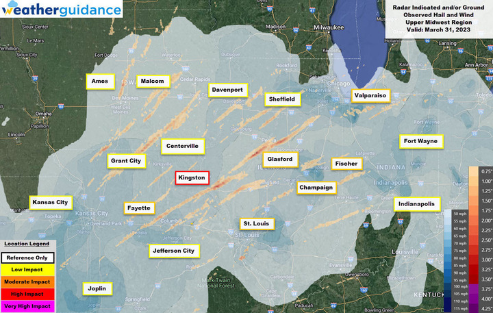 StormIntel's tweet photo. Next up, we have the significant severe outbreak across the Central Plains, MS Valley, and Midwest on 3/31 which caused widespread wind &amp; hail damage and numerous tornadoes, some significant, shown below.
#Insurtech #claims #riskmanagement #EventResponse https://t.co/PcScFDDQn5 https://t.co/5ccmVltyGo
