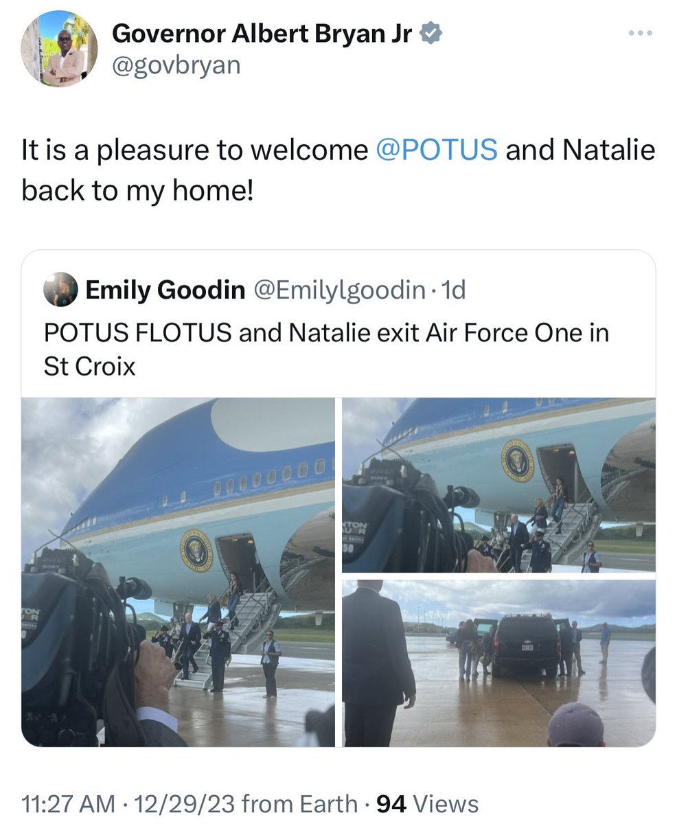 davenewworld_2's tweet photo. Biden is in the US Virgin Islands right now. Let me remind you that when he visited the US Virgin Islands last year, their attorney general was fired a few days later after filing a lawsuit against JPMorgan for the bank's ties to Jeffrey Epstein. Her complaint was over 100 pages long and she had just won $105 million against Epstein's estate. JPMorgan is the largest bank in the US and it's incorporated in Delaware, which is where Biden was senator for decades.

There's absolutely no way the president of the United States didn't know there were serious legal moves being taken by the US Virgin Islands involving the largest bank in the US and their role in child sex trafficking. If you try to tell me he didn't know, then you're basically saying Biden has less facts available to him about the places he visits than me, which would be a whole different issue entirely.

Don't even get me started on Trump's ties to Epstein. The prosecutor who gave Epstein a sweetheart deal was literally confirmed to Trump's Cabinet by every Republican senator and 8 Democratic senators. Every single one of these people should be put under a fine tooth comb as far as I'm concerned because we still don't know who Epstein's clients were.

For context, JPMorgan handled over $1 billion in transactions for Epstein and the bank ended up paying only $75 million for facilitating child sex trafficking without any admission of wrongdoing. How many wealthy pedophiles did Governor Albert Bryan Jr. protect by firing Denise George? Why did he give Epstein hundreds of millions of dollars in tax breaks? Why aren't we celebrating Denise George for her hard work? Why is the Western ruling class so eager to make this go away? 

Obviously, none of this is proof of anything involving Biden or the US government, so if it makes you feel better, you can ignore it and strike it all from the record, except for one part that I will not let the bootlickers ignore: The former AG of the Virgin Islands Denise George is a strong Black woman who aimed her sights on Epstein and JPMorgan, and she got fired just for doing her job. She worked really hard on her case for multiple years. Biden and the Democrats claim to support Black women, so I would've really liked to see them prove it to me by using their diplomatic influence to protect Denise George's job and protect the integrity of her case against JPMorgan. No matter how you look at this, justice was robbed and a strong Black woman in a high-profile position was fired just for doing her job while the United States turned a blind eye to it, and none of us should be okay with that.