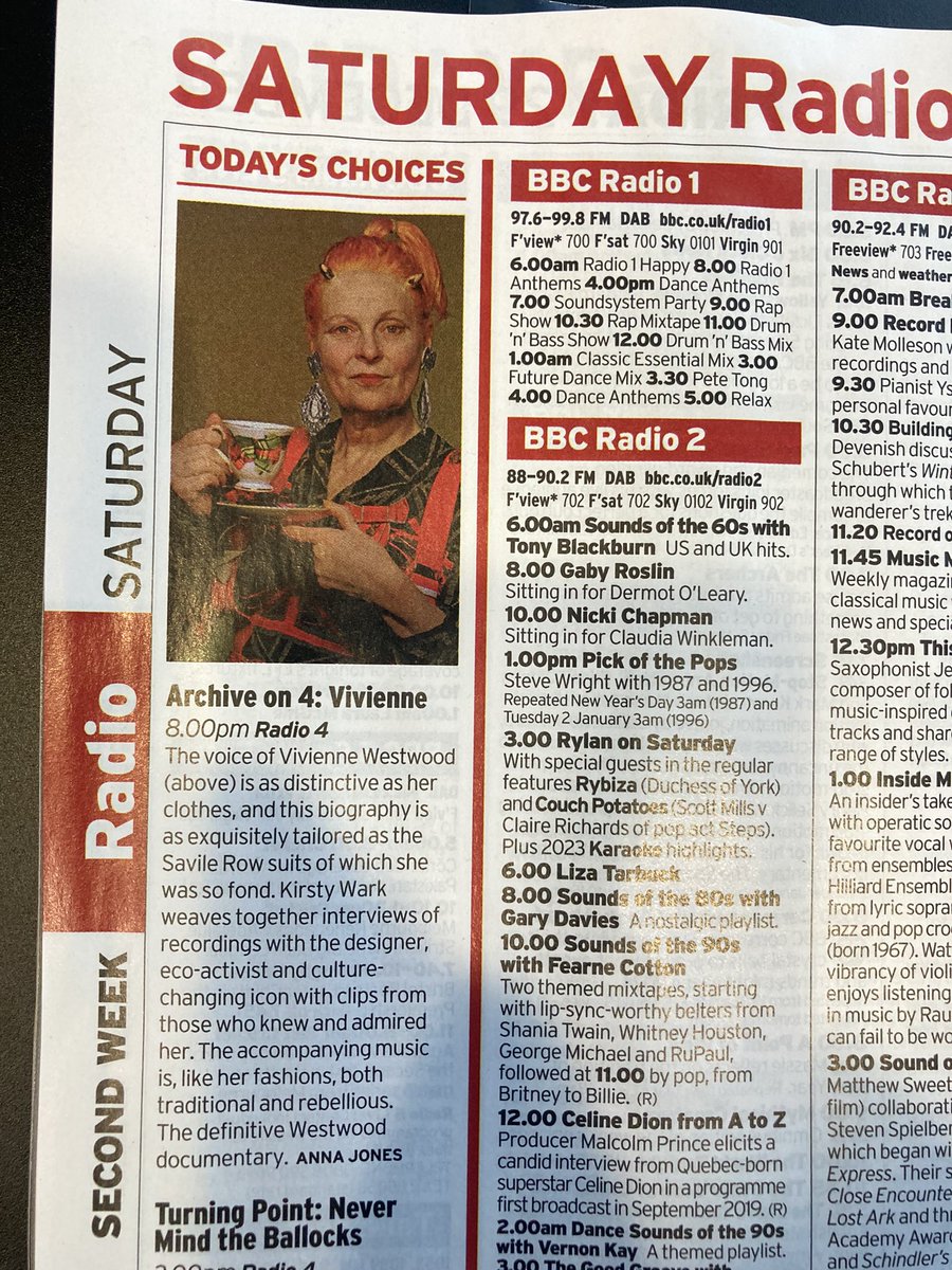 Very proud to have produced this. Presented by Kirsty Wark and featuring Tracey Emin, Christopher Kane & Professor Claire Wilcox and of course Vivienne herself. We’ve got punk, corsets & high heels too! Thank you to everyone who helped me. Tune in @BBCRadio4 tomorrow at 8pm.