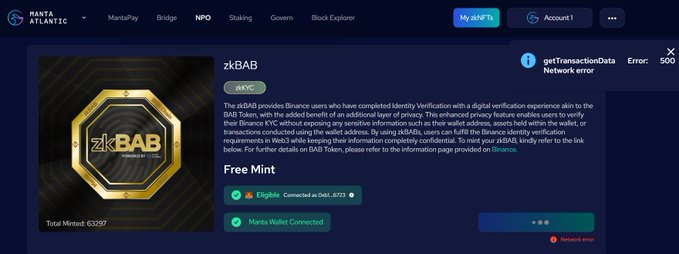OliveM_eth's tweet photo. Is anyone experiencing issues minting Manta NPOs? Always get the Network error.   My guess is that I don't have any tokens to pay for gas in my Manta wallet. But I can't even click on the Manta chain. Is anyone able to share their experience?

https://t.co/4xL7QGsGPA
Can't get it
@MantaNetwork