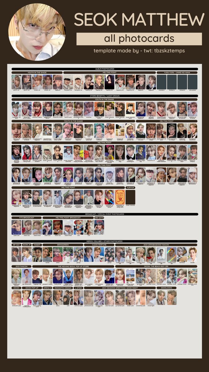 zerobaseone (제로베이스원) zhang hao + seok matthew all photocards