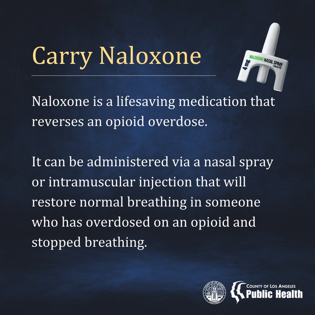 lapublichealth's tweet image. Party responsibly this New Year’s by carrying naloxone and using fentanyl test strips.

1/2