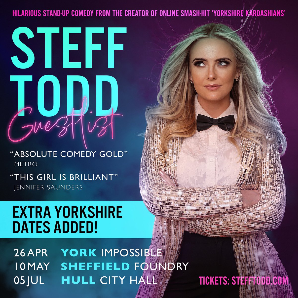 EXTRA SHOWS !! More places to come but wanted to let ya know about these extra YORKSHIRE ones as they’re ON SALE RIGHT NOW 😍 YORK seetickets.com/event/steff-to… SHEFFIELD seetickets.com/event/steff-to… HULL hulltheatres.co.uk/events/steff-t…