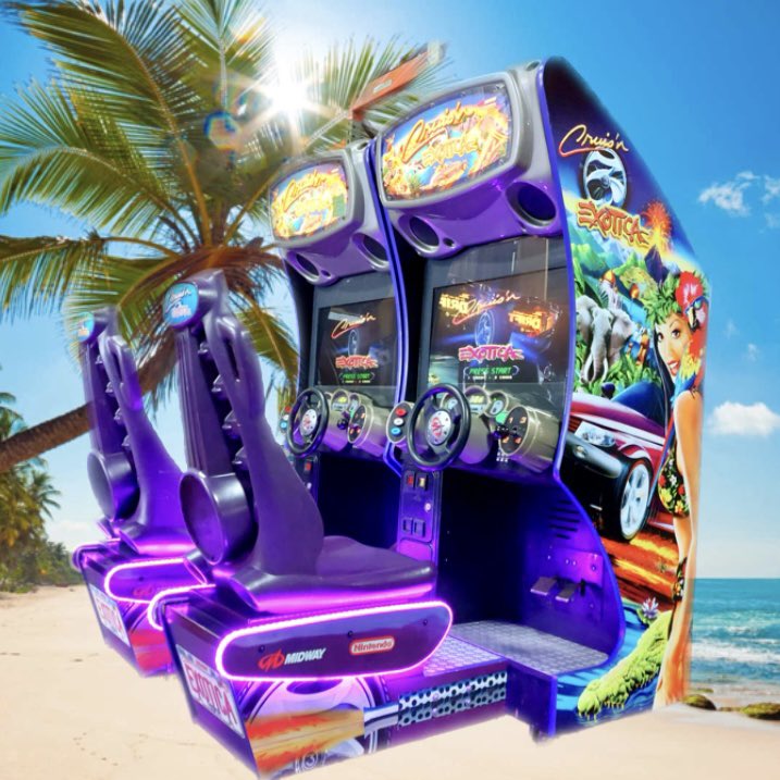 XLarcades's tweet photo. Check out this beautiful pair of Cruis’n Exotica cabinets with our new Cruis’n Exotica artwork installed by a client!
#midway #midwaygames #cruisnexotica #arcade 
🏎️🌴🐅🐘🦜🐊🏁

https://t.co/HYIp5ZH8E5 https://t.co/zWY5Trf5xu