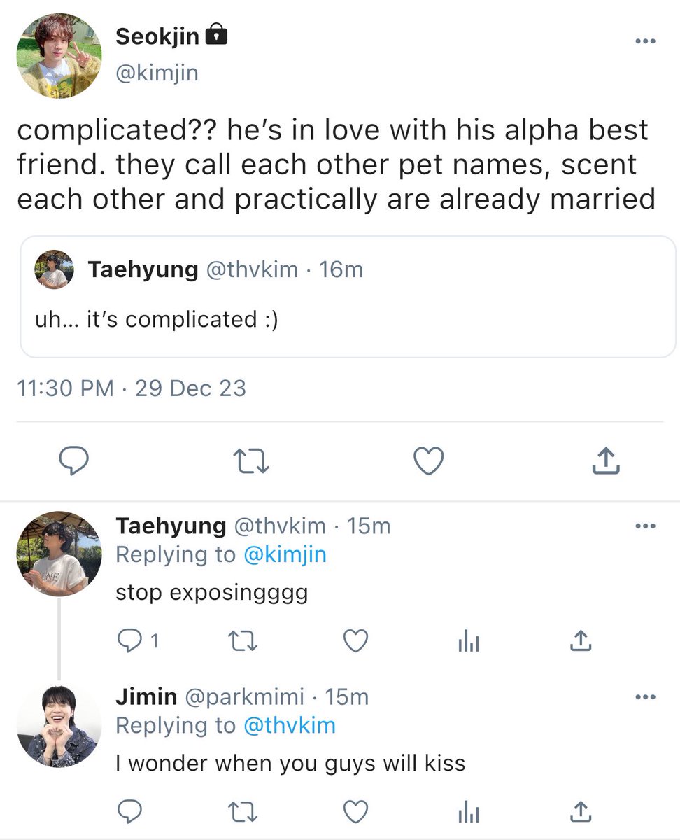 vkooksimp's tweet photo. #taekookau where alpha Jungkook doesn’t show up on omega Taehyung’s birthday-
#taekook https://t.co/Da2I9JPk2F