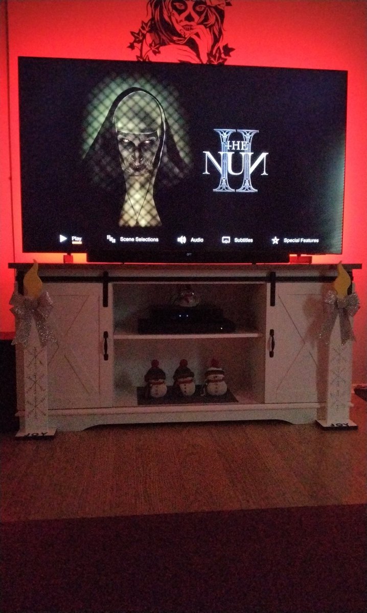 We were busy cleaning all day now I'm relaxing and watching #TheNun2 on 4k😂🙌