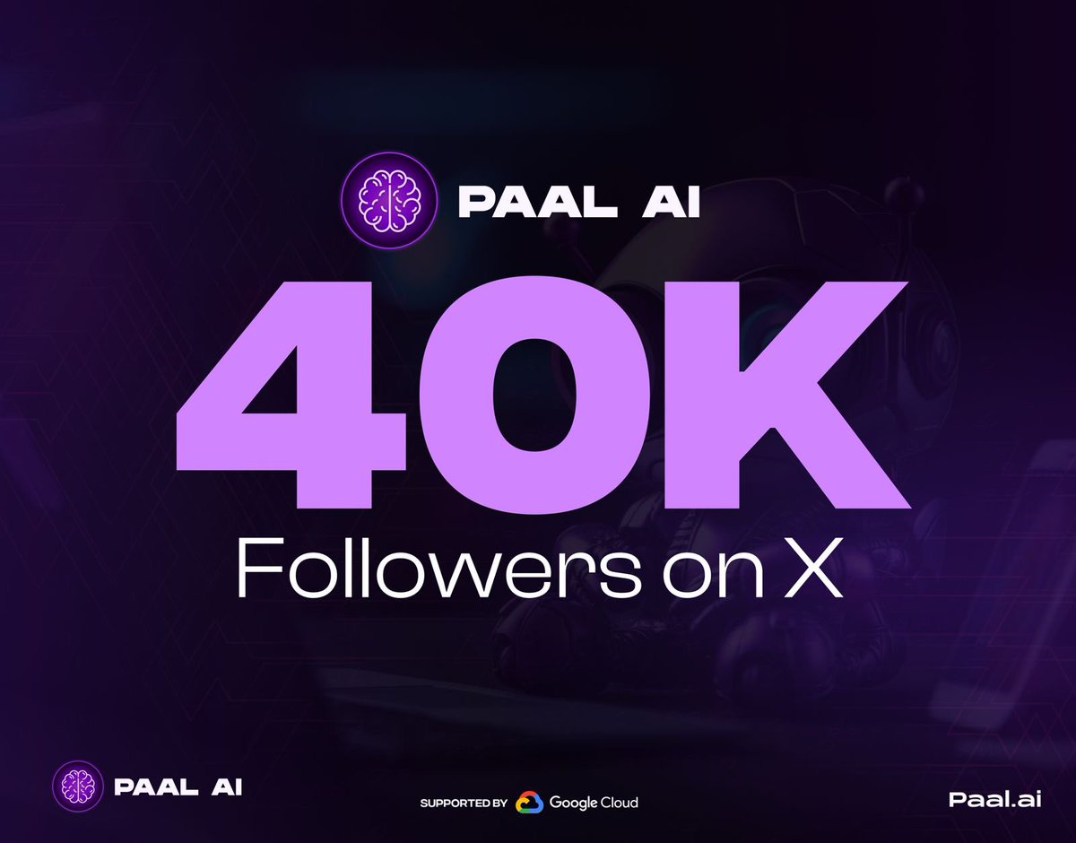 PaalMind's tweet photo. We’ve reached 40,000+ FOLLOWERS on 𝕏 (@X)

Stay tuned for our recap 🧵 of some of our achievements as we wrap up 2023 and keep our community thriving. 

Huge thanks to everyone for being a pivotal part of our journey. We're stoked to scale new heights together in 2024! 

🧠🤖 https://t.co/z3PLoqAWfB