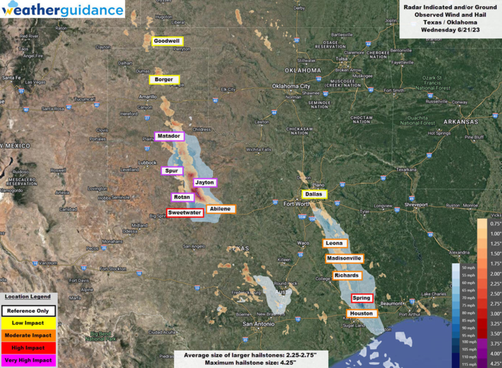 StormIntel's tweet photo. Last on our list, but certainly not least, the significant severe outbreak on 6/21 where large hail, high winds, &amp; tornadoes caused widespread impacts across portions of the Central &amp; Southern Plains. (1/2)
#Insurtech #claims #riskmanagement #EventResponse https://t.co/c4z3Pi7Uiw https://t.co/Empf61CPKX