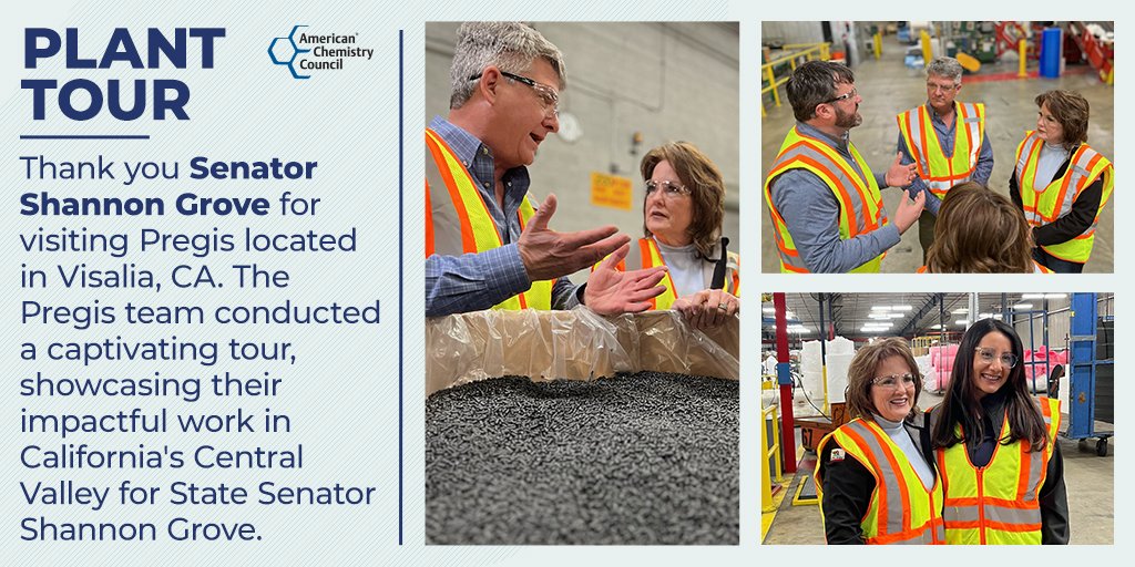 AmChemMatters's tweet photo. Thank you to #Pregis for providing an engaging tour for California state Senator @ShannonGroveCA, and sharing the work they do in California's Central Valley! https://t.co/FTPaFqJneQ