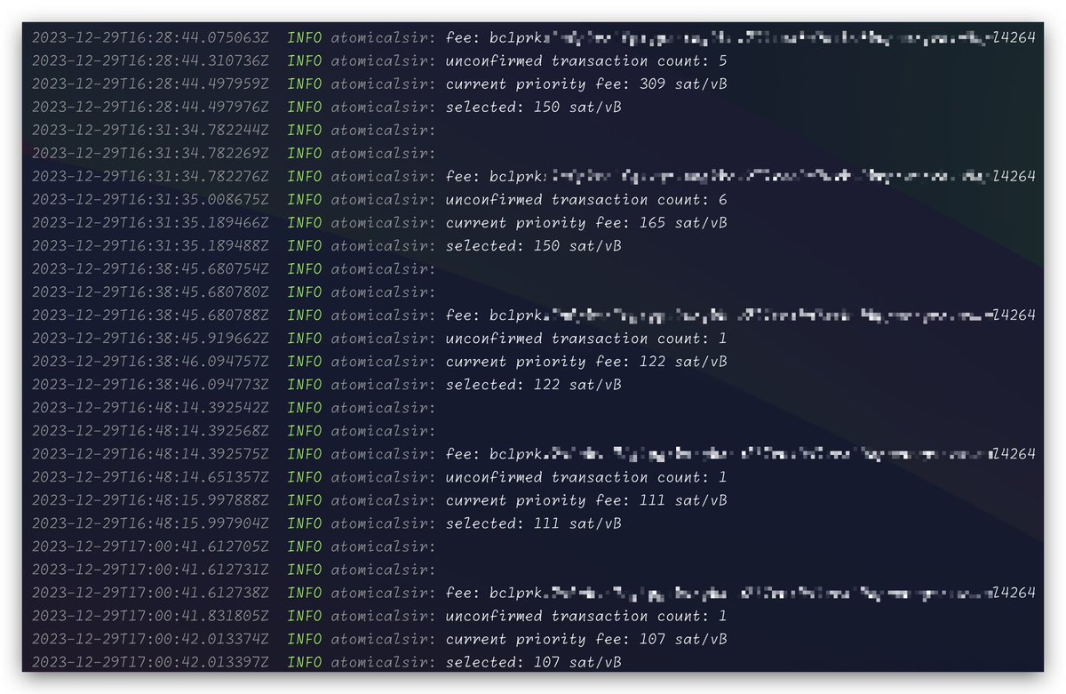 aurexav_'s tweet photo. Fully automated atomicals-js mining manager.

With:
- Automatic gas adjustment.
- Multi-wallet mining. (Switch if there are too many unconfirmed transactions)

https://t.co/TqmCIpNDEs

@atomicalsxyz https://t.co/5wqAUu9rdc