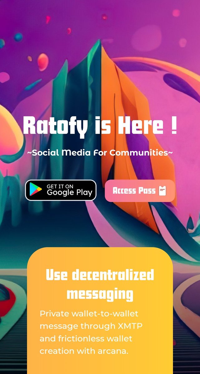 You can now download <a href="/ratofyDAO/">ratofy V1 is coming for everyone</a> app from playstore and get an FULL access pass from our website.