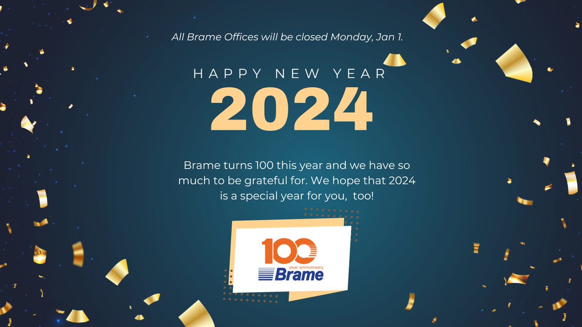 A huge thanks to our customers and vendors for a fulfilling and successful 2023.  We look forward to another amazing year! #bramehasthat #bramedoesthat #2024