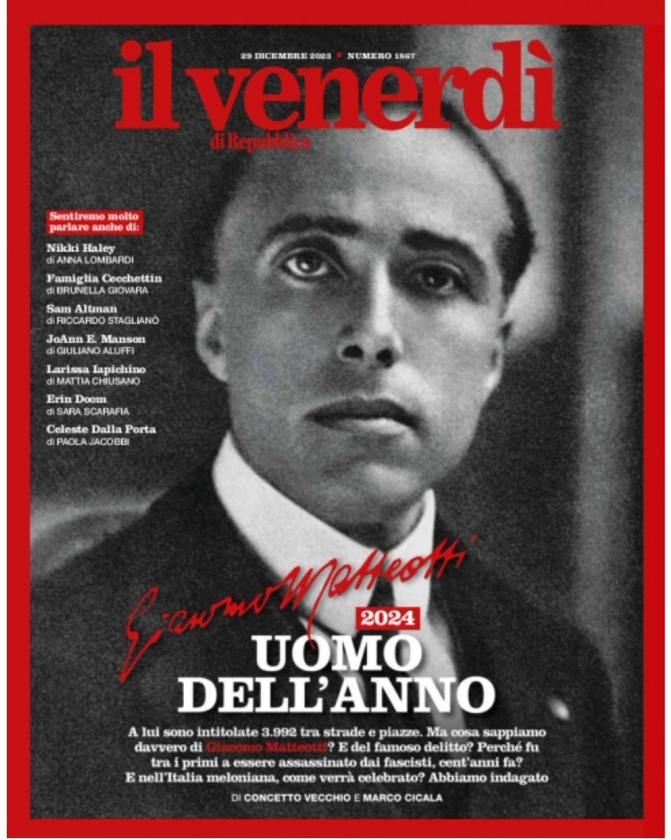 Ecco il VERO uomo dell'anno!
#matteotti 
<a href="/ilvenerdi/">Il Venerdì di Repubblica</a>