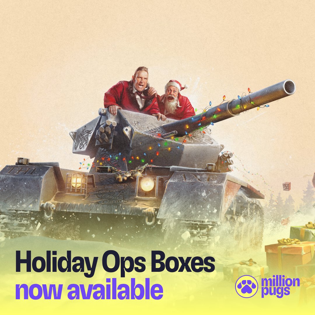 Commanders! 🫡
Max out your festive spirit with WoT Holiday Ops 2024! ✨

1. Download the MillionPugs browser extension.
2. Get Christmas, New Year, Lunar, and Magic Large Boxes for shopping at your favorite stores.
3. Thank us later!

Click here 👇
bit.ly/holidayopsxmp