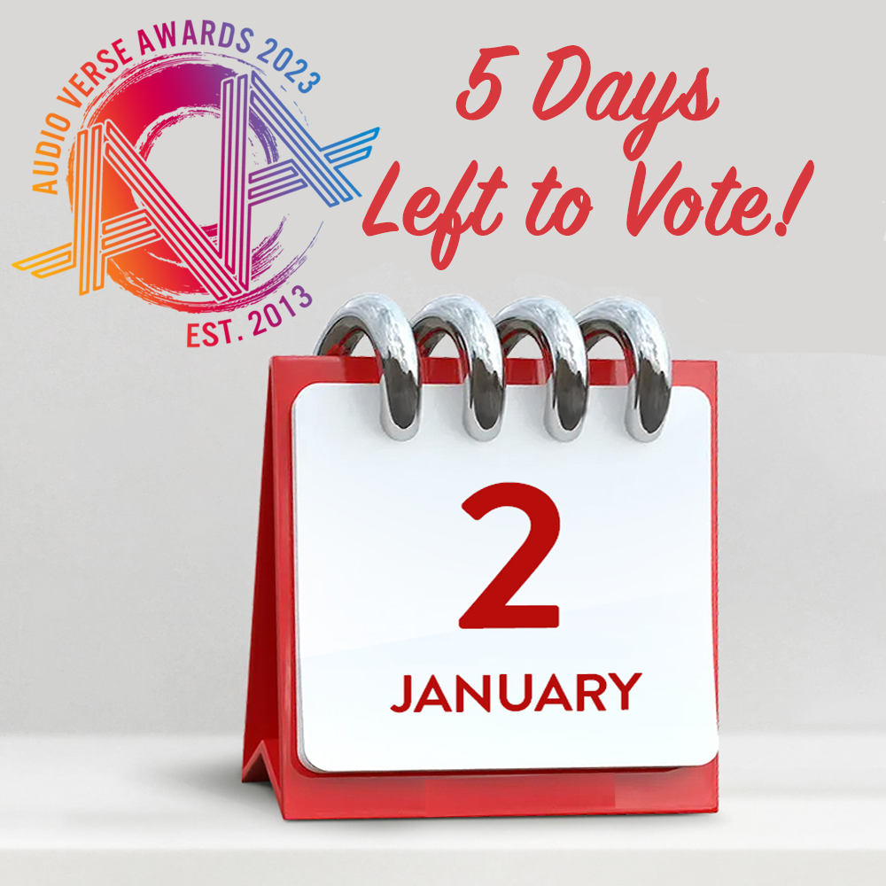 Voting for the finals closes at 12 midnight PST on JANUARY 2nd! 
audioverseawards.net/vote/

#audioverseawards #audiofiction #audiodrama #fictionpodcast