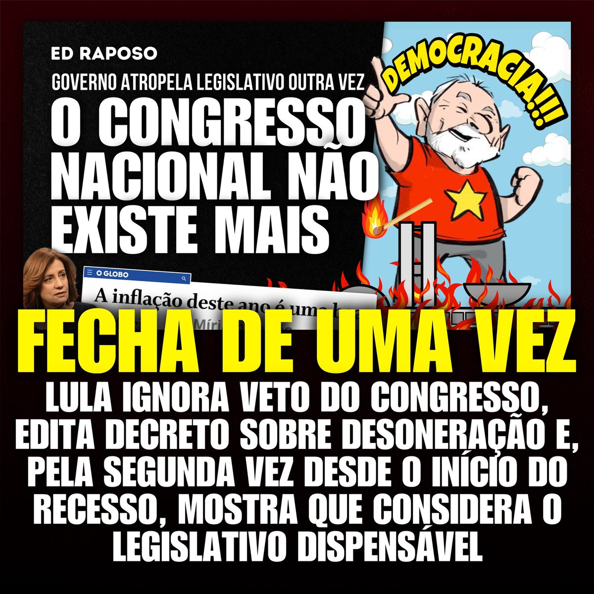 EdRaposo_'s tweet image. O desgoverno ignorou mais uma decisão do legislativo e provou que o congresso de hoje é um mero recebedor de emendas, um coadjuvante sem nenhuma relevância e totalmente dispensável no processo político.

Veja: youtu.be/ylMRfxbrno8?si…