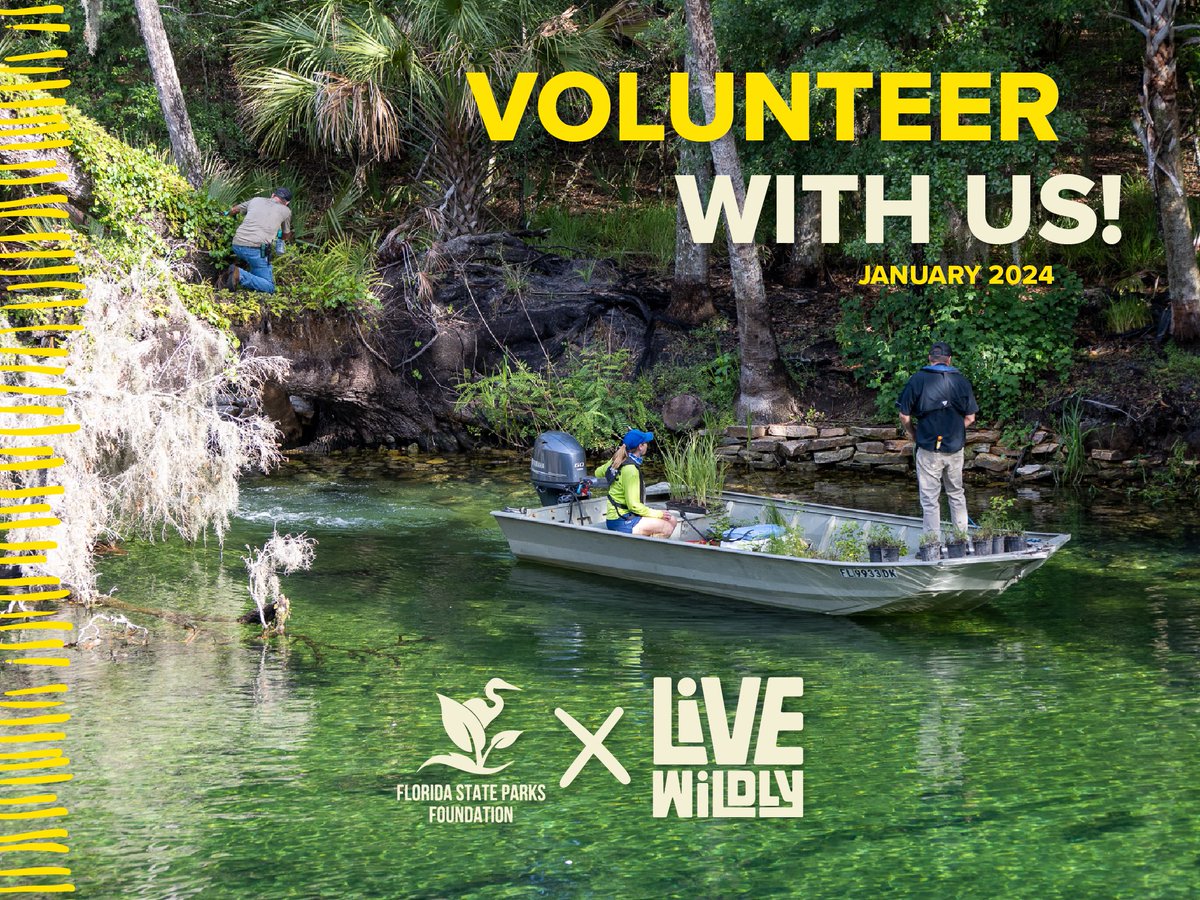Mark your calendars 📷 for Explore the Corridor Week with @FLStateParksFdn January 27 - February 4th! Check out 40 volunteer opportunities across the state and get ready to get your boots dirty! livewildly.com/state-park-vol…