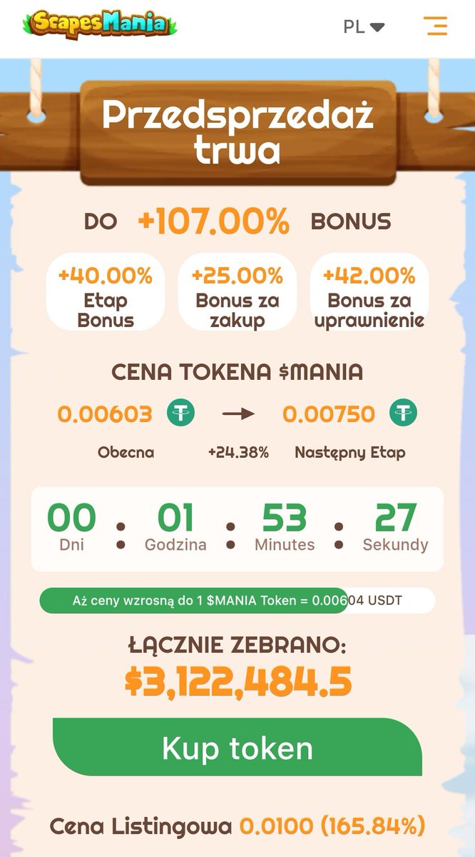 ScapesMania
Entuzjasto kryptowalut i innowacji technologicznych , skorzystaj z tej wyjątkowej okazji! Czas płynie!!!
Klikając w link, masz szansę zakupić tokeny w promocyjnej cenie, co jest doskonałą okazją dla początkujących i doświadczonych inwestorow
scapesmania.io/ref/1CC43