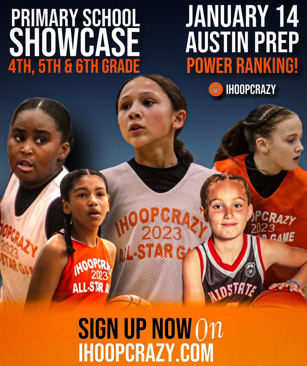 Bright lights for 4th, 5th &amp; 6th grade girls! We are offering primary school girls with an opportunity to be ranked on ihoopcrazy.com! Don’t miss out on this opportunity sign up now via ihoopcrazy.com 

Location: Austin Prep School 
Grades: 4,5,6