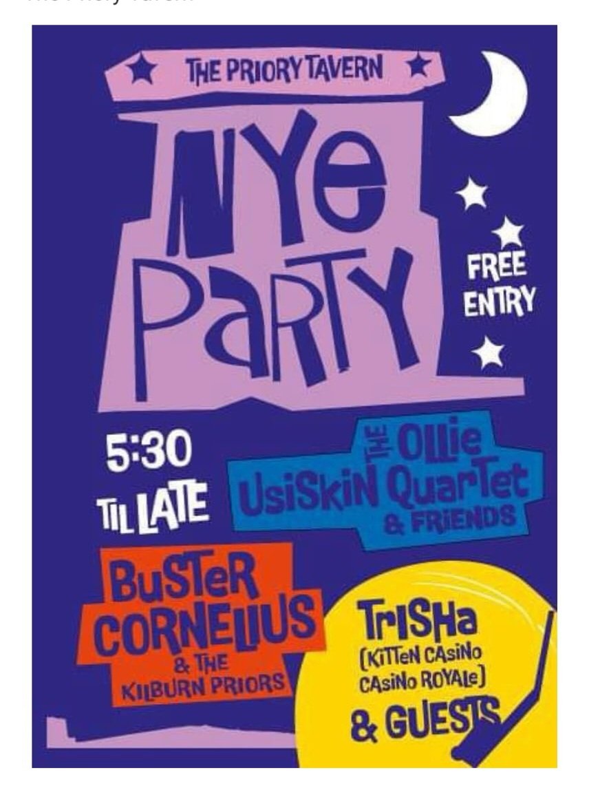 Looking forward to playing some tunes on New Year's Eve at the Priory Tavern in Kilburn alongside Trisha (Casino Royale &amp; Kitten Casino) and <a href="/bluerichard67/">Richard Corbyn</a> (The State We're In &amp; Soul on the Naze). Live bands, vinyl soul music and free entry. What's not to love? #free #kilburn