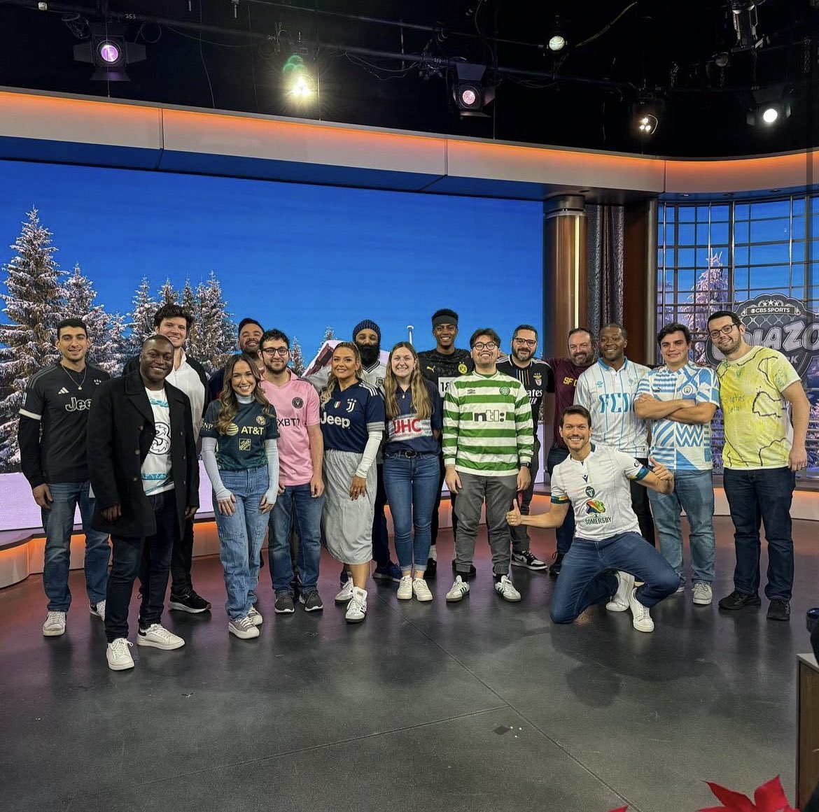 MikeLahoud's tweet photo. Good vibes and good laughs with this @CBSSportsGolazo Morning Footy crew. Be sure to send in your kit for the final #FootyKit Friday of 2️⃣0️⃣2️⃣3️⃣! https://t.co/4RBUufDI8o