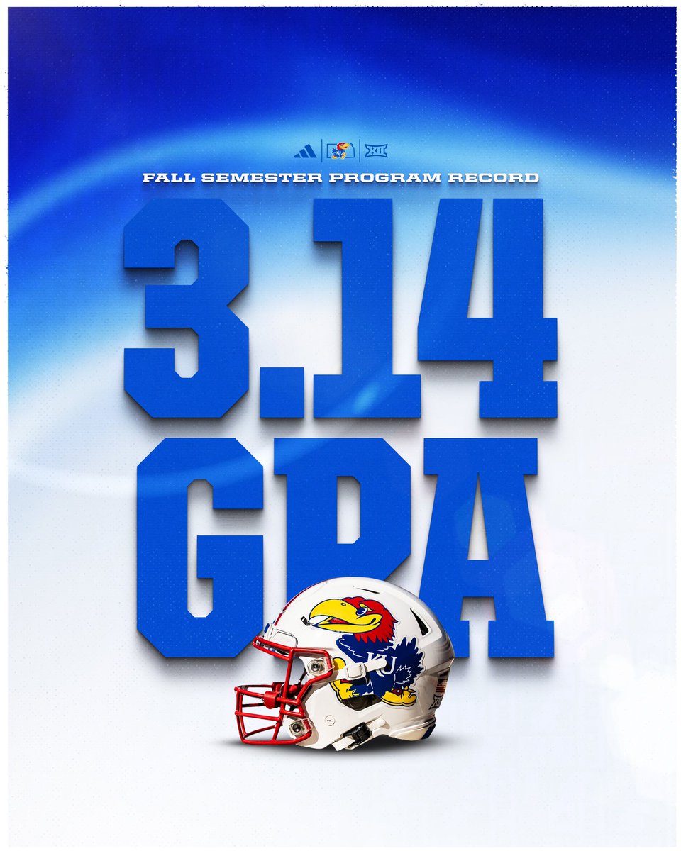 Elevating on the field and in the classroom! Our highest fall semester GPA in program history 📈 #RockChalk