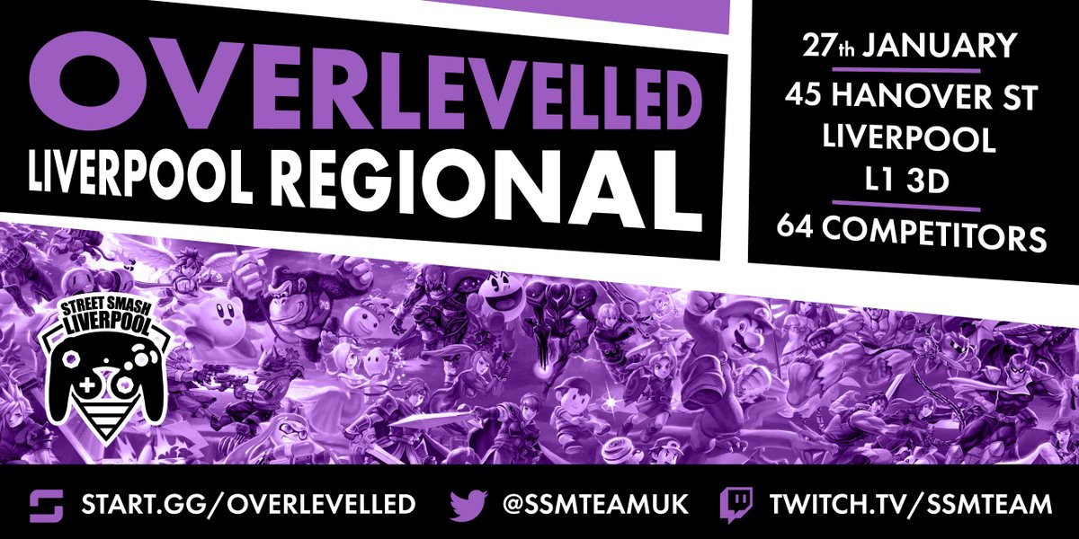 SSMTeamUK's tweet image. 📈 OVERLEVELLED 2 📈

📅 Saturday 27th January
📌 Hosted at @LevelTapLPL in the centre of Liverpool ONE
🎮 64 Singles Cap
📺 2 livestreams
🍕 Loads of food &amp;amp; drink choices

Signups OPEN NOW!

🎫 start.gg/OL2