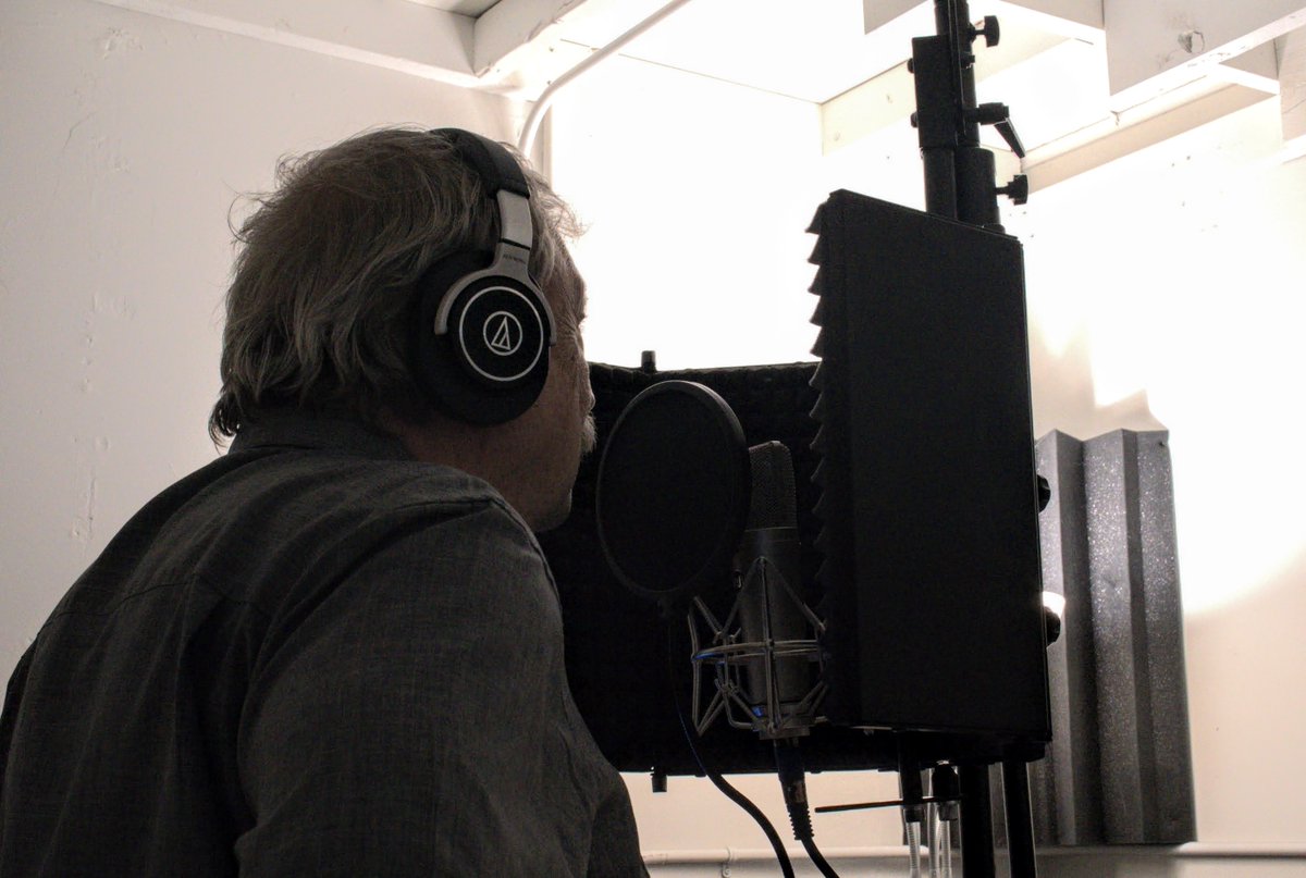 RidgetopStudio's tweet image. In the vocal booth with Lawren for his full length album