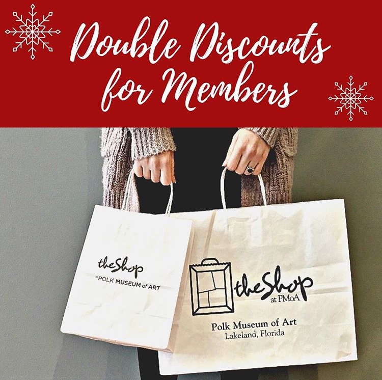 agbmuseum's tweet photo. Double Discount December starts today!

All Polk Museum of Art Members receive 20% off* in The Shop now through December 30th (since we'll be closed on New Year's Eve).

*excludes books, Art o mat, consignment, and sale items. https://t.co/cu0SKJ18g7