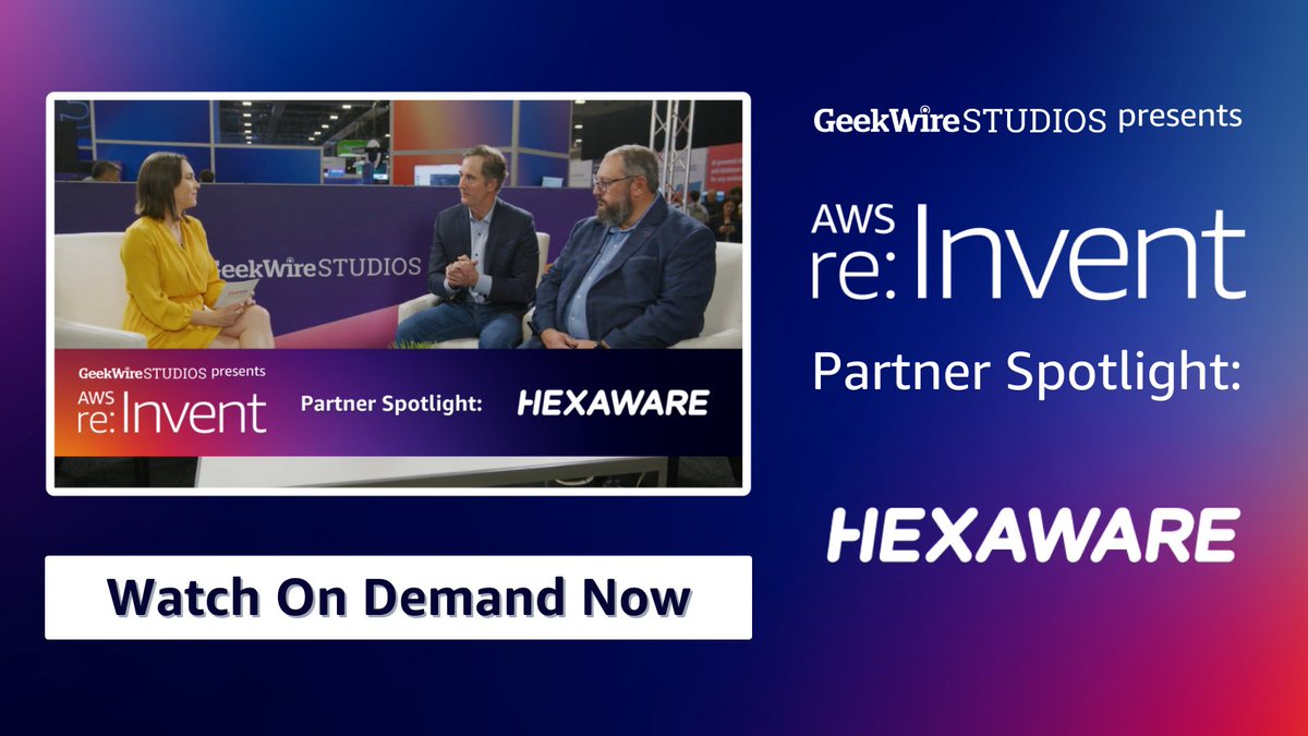 #Sponsored #GWStudios We spoke with Dom Profico of @HexawareGlobal and John McCorry of @ARCtalk during an insightful Partner Spotlight interview, sponsored by @HexawareGlobal. Watch the video now at youtu.be/_Jh0FaBr7AY?si… Learn more at geekwire.com/2023-aws-guide…