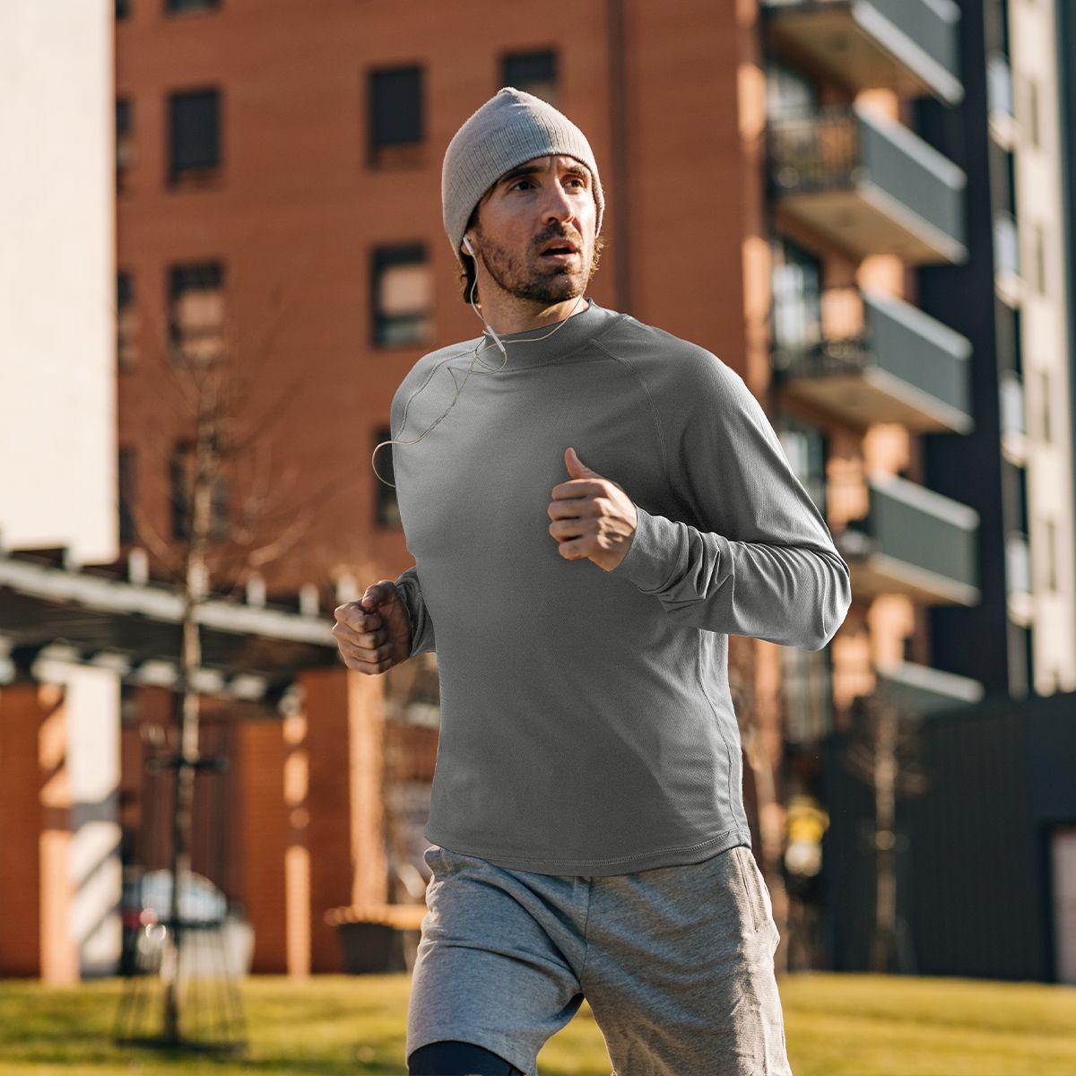 MIER's compression shirt - fits like a glove and keeps you warm. Perfect for warehouse nights or outdoor adventures. Lightweight, stylish, and comfy. Get yours today! Click the link in our bio. #engineeredformotion #turtleneck #layertop #layering #baselayer #trailrunning