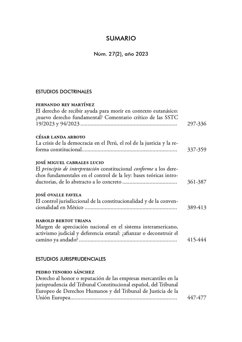 cepcgob's tweet photo. Disponible un nuevo número (27-2) del #AnuarioIberoamericanodeJusticiaConstitucional @anuario_de con trabajos entre otros de @CesarLanda0 @MjefreyC @BertotHarold @jAlfonsoHerrera... (1/2)
https://t.co/NS6CiFUrl9
Acceso gratuito en versión pdf, html y xls https://t.co/TOvZI5C7az