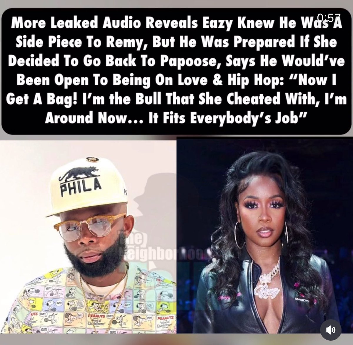 I’m so mad that Remy cheated on a good man like Papoose with a great value version of him. And I can’t believe she’s out here with a man that doesn’t have enough chin for his beard. I’m flabbergasted. #remyma #papoose #eazytheblockcaptain #loveandhiphop