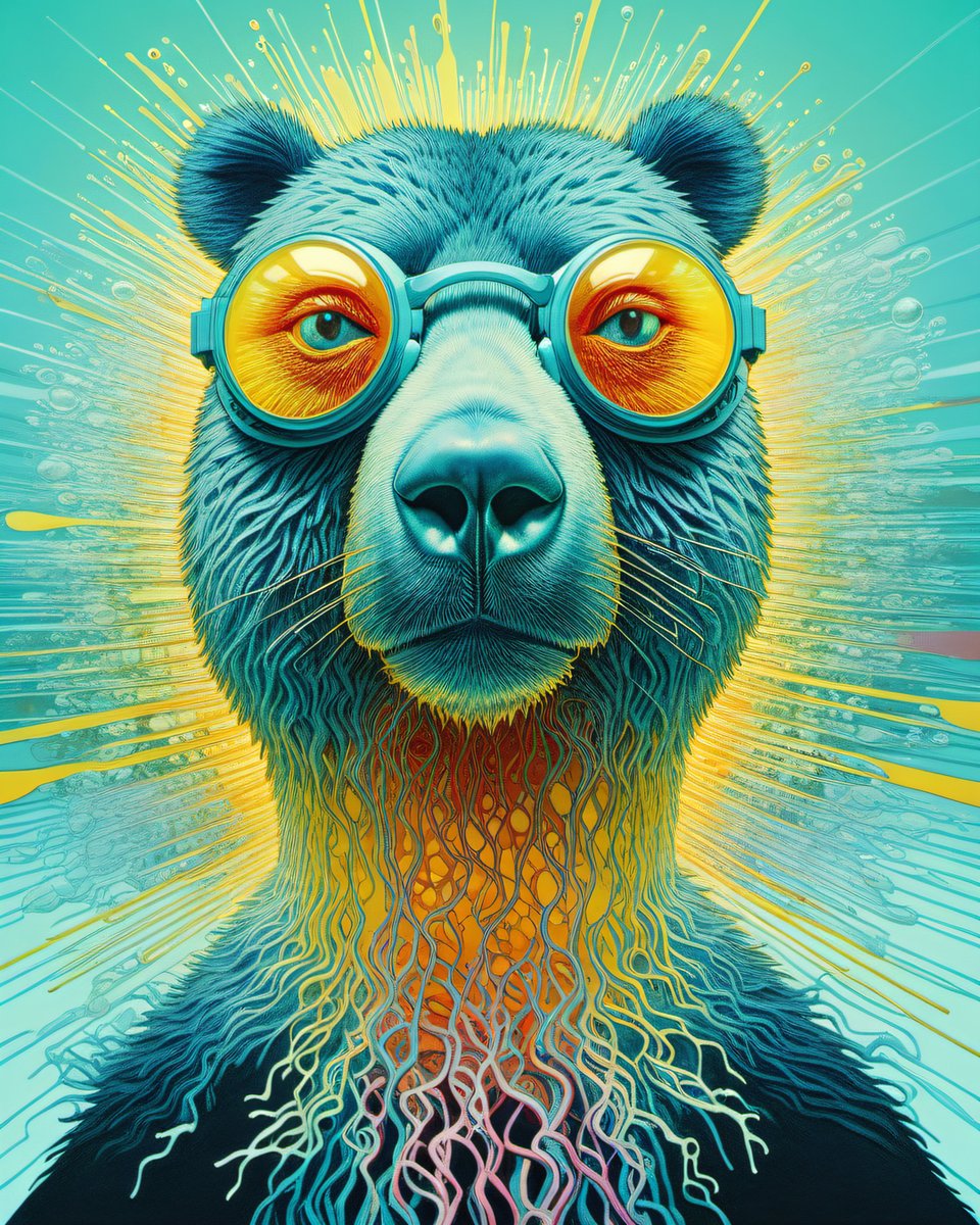 Cedric - #HolidaySeason2023 #surrealistart #lowbrowpopsurrealists #lowbrow #abstractportrait #popartstyle #SpiritAndTruth #cuteart #cutearteveryday #bearpower #bearart #bearsofinstagram  #bluebear