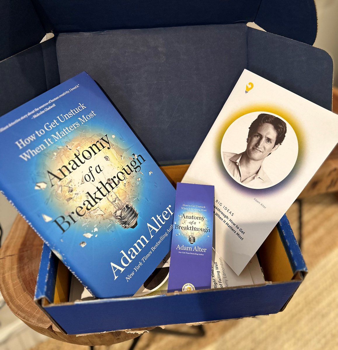Adam Alter (@adamleealter) on Twitter photo Excited to unbox this season's <a href="/NextBigIdeaClub/">Next Big Idea Club</a> delivery, which included a familiar book. Thanks <a href="/AdamMGrant/">Adam Grant</a>, <a href="/Gladwell/">Malcolm Gladwell</a>, <a href="/susancain/">Susan Cain</a>, and <a href="/DanielPink/">Daniel Pink</a> for including ANATOMY OF A BREAKTHROUGH in the Season 22 lineup! HT @panio Excited to unbox this season's <a href="/NextBigIdeaClub/">Next Big Idea Club</a> delivery, which included a familiar book. Thanks <a href="/AdamMGrant/">Adam Grant</a>, <a href="/Gladwell/">Malcolm Gladwell</a>, <a href="/susancain/">Susan Cain</a>, and <a href="/DanielPink/">Daniel Pink</a> for including ANATOMY OF A BREAKTHROUGH in the Season 22 lineup! HT @panio