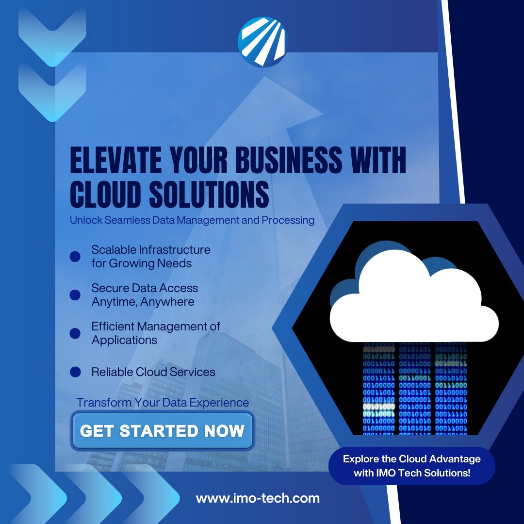 tech_imo's tweet image. Soar to new heights with IMO Tech&apos;s Cloud Solutions! ☁️ Elevate your business effortlessly. 🚀 Unlock scalable, secure, and efficient cloud services. Ready for the future? #CloudSolutions #TechInnovation #IMOTechSolutions