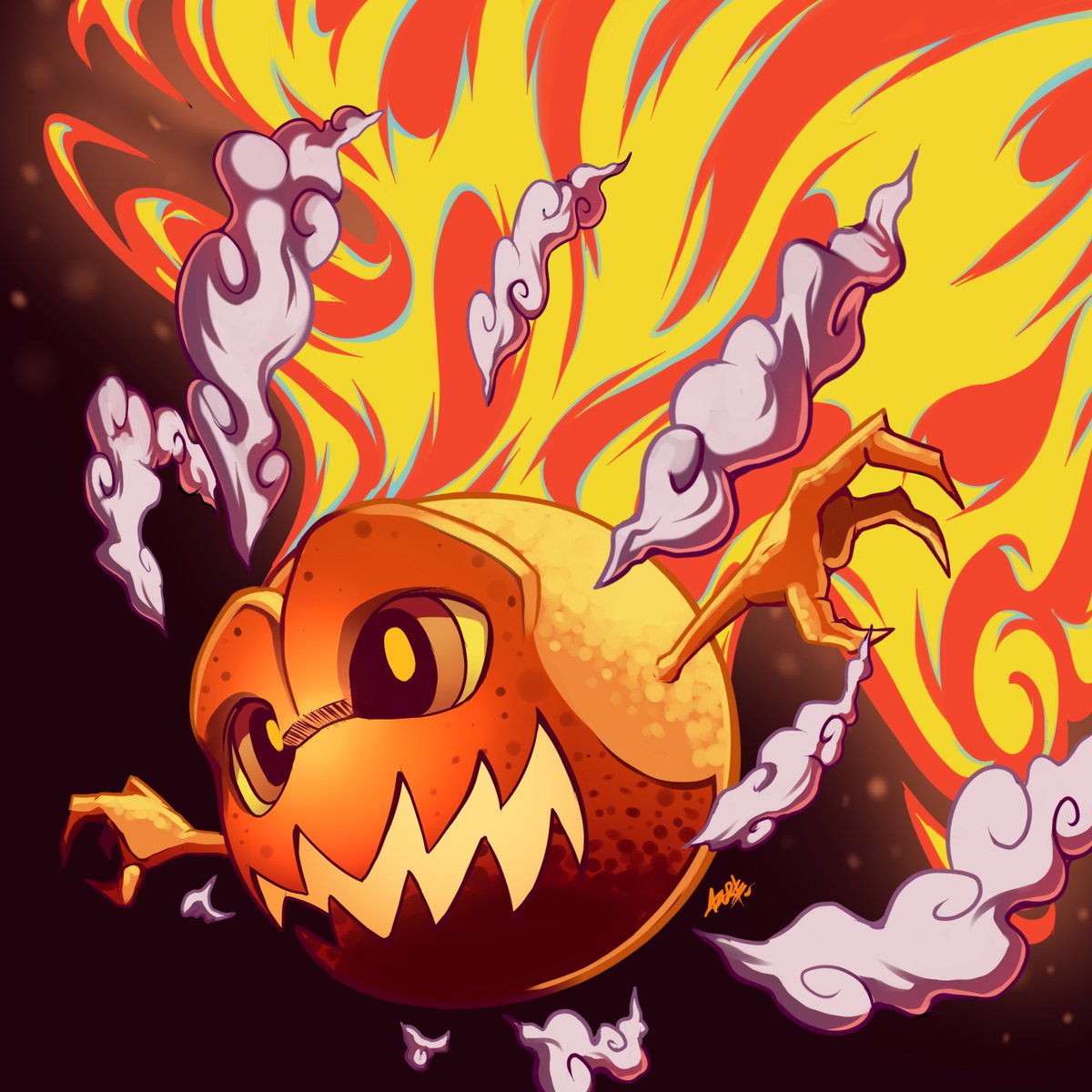 I drew a Bomb enemy from the FF series a while back. I wasn't quite happy with it so I gave it another go for that confidence boost. #FinalFantasy #Bombenemy #videogameart