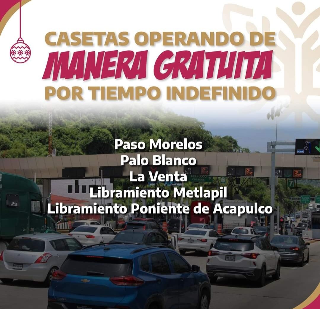 Brody_Renteria's tweet photo. Se mantiene la gratuidad en el peaje en la autopista del sol 🌅 hacia #Acapulco Gro. Aprovecha éste beneficio y recibe el 2️⃣0️⃣2️⃣4️⃣ con la espectacular Gala de Pirotecnia en la bahía más bella del mundo. Tu visita, el mejor apoyo.
#GraciasMéxico
#AcapulcoDePie
@GuerreroComSoc https://t.co/od7GoQtcr2