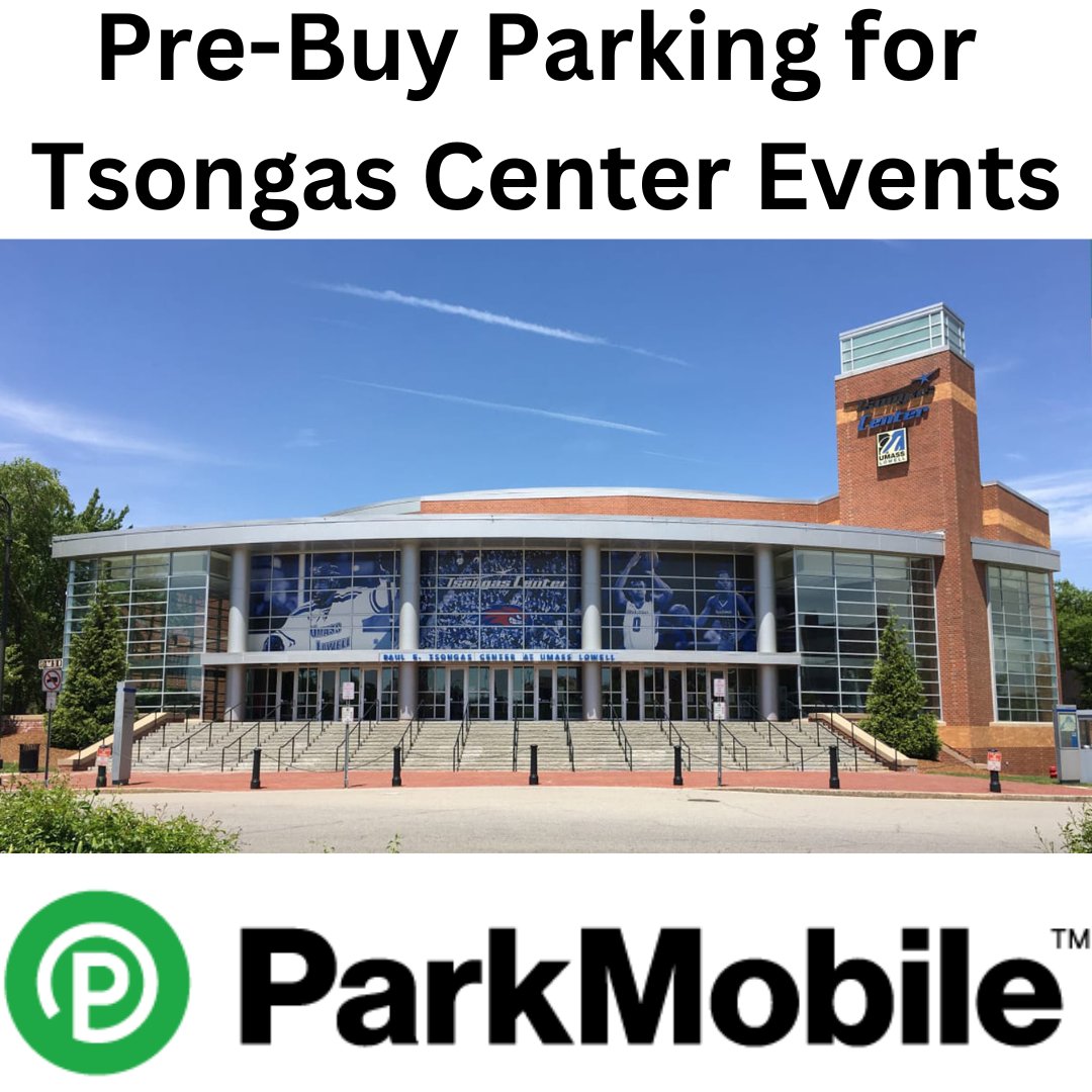 Lots of upcoming events up at the Tsongas Center. Grab your parking pass ahead of time through our partner ParkMobile. - 12/30 UMass Lowell Hockey vs. AIC - 1/3 PWHL Boston vs. Minnesota - 1/6+1/7 Colonial Classic - 1/8 PWHL Boston vs. Ottawa 🎫 - app.parkmobile.io/venue/tsongas-…