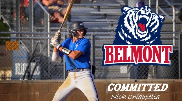 nickchiappetta1's tweet photo. Blessed to announce my commitment to Belmont University! https://t.co/1fjYaKHu7E