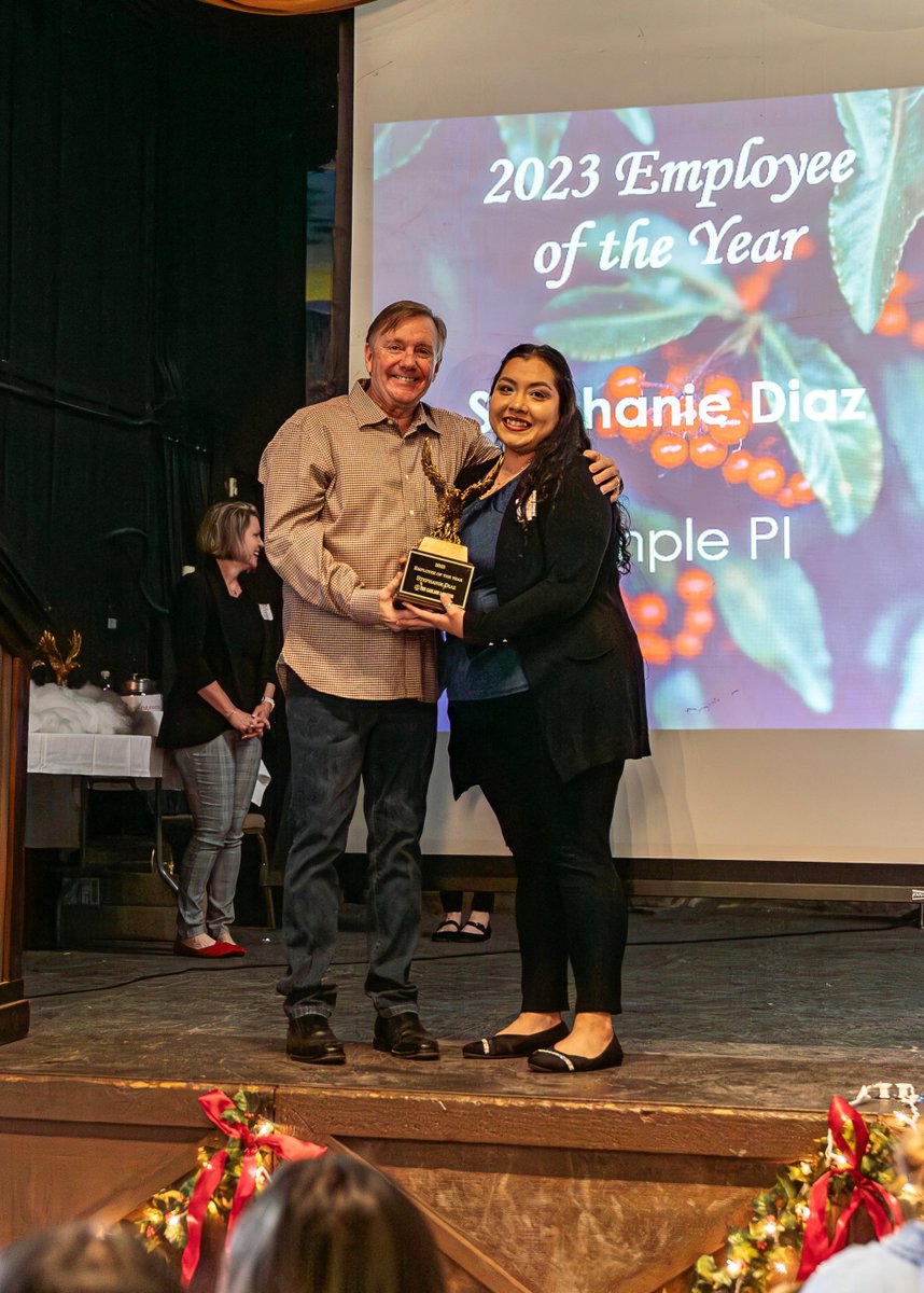 We want to extend a heartfelt congratulations to our employee of the year for 2023, Stephanie Diaz.

Stephanie is Temple's Legal Support manager. She consistently goes the extra mile for her team, attorneys, and clients.