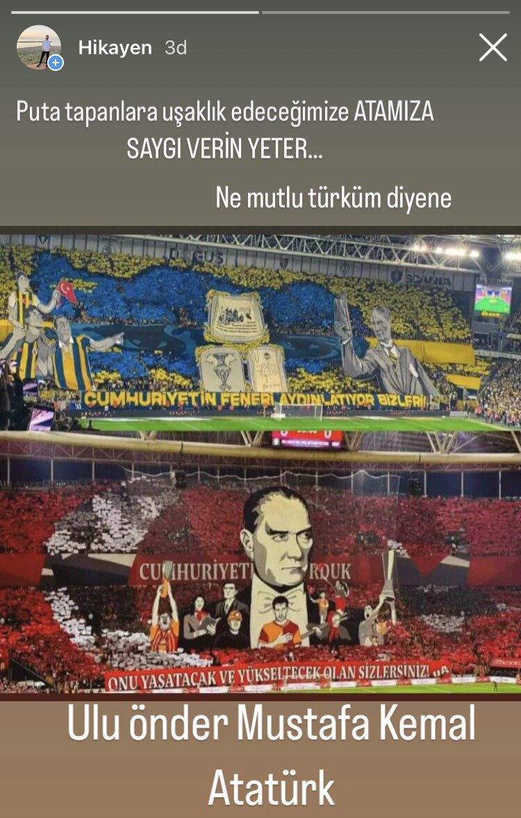 Herşeye herkese inat tek değerimiz olan ULU ÖNDER MUSTAFA KEMAL ATATÜRK’E sizin paranız gücünüz yetmez söz konusu vatansa biz hep tek yüreğiz #YurttaSulhCihandaSulh #mustafakemalatatürk #FBvGS YANINIZDAYIZ
