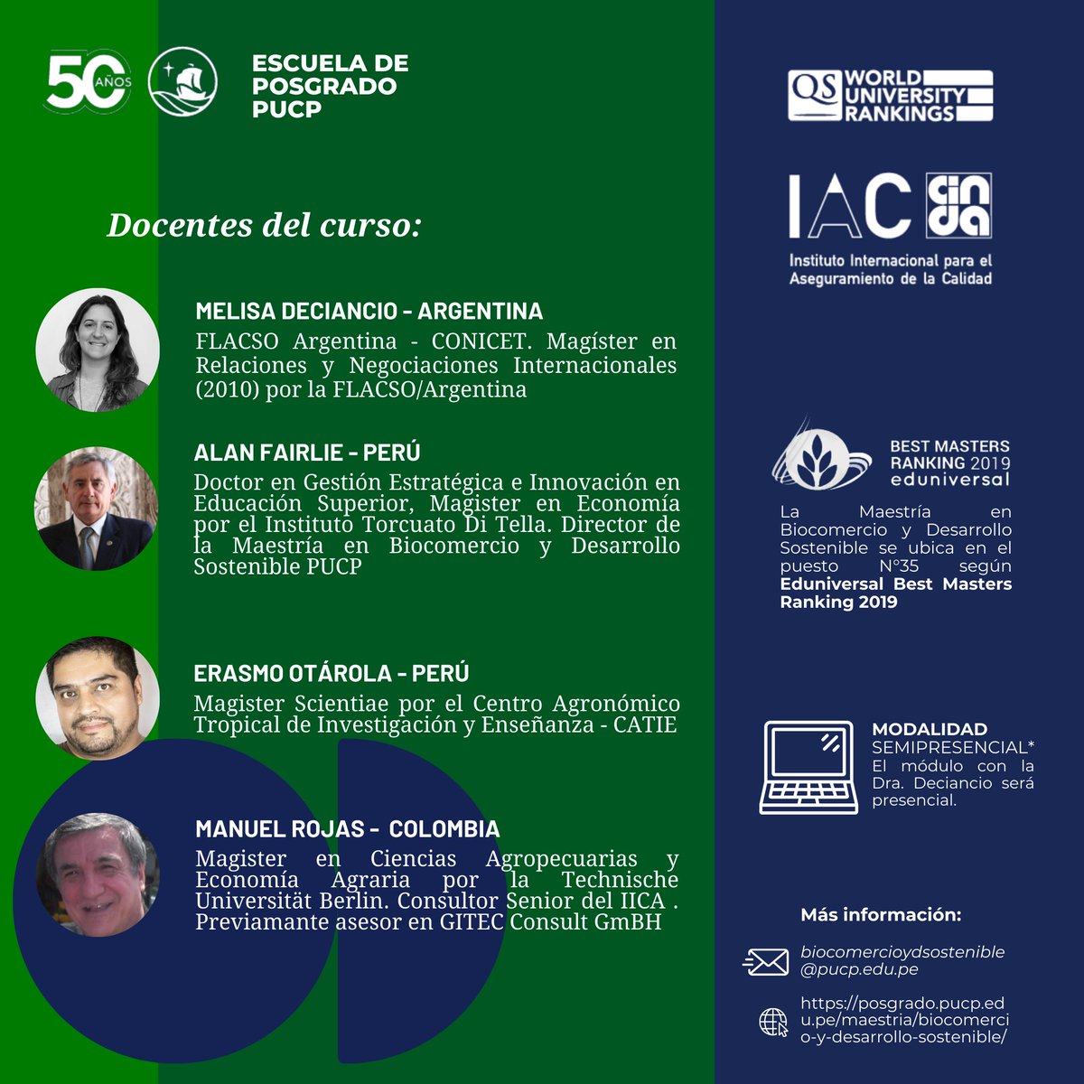 DeBiocomercio's tweet photo. ¡Solo quedan 06 días! 🗓️ No pierdas la oportunidad de inscribirte al curso Temas en Desarrollo Sostenible: Bioeconomía (2024-0) 🌱🌍 ¡Participa en la Escuela Internacional de Verano de nuestra Maestría! 🎓🌞Más información:biocomercioydsostenible@pucp.edu.pe 📧✨🤩 https://t.co/VvqyEx2VQ8