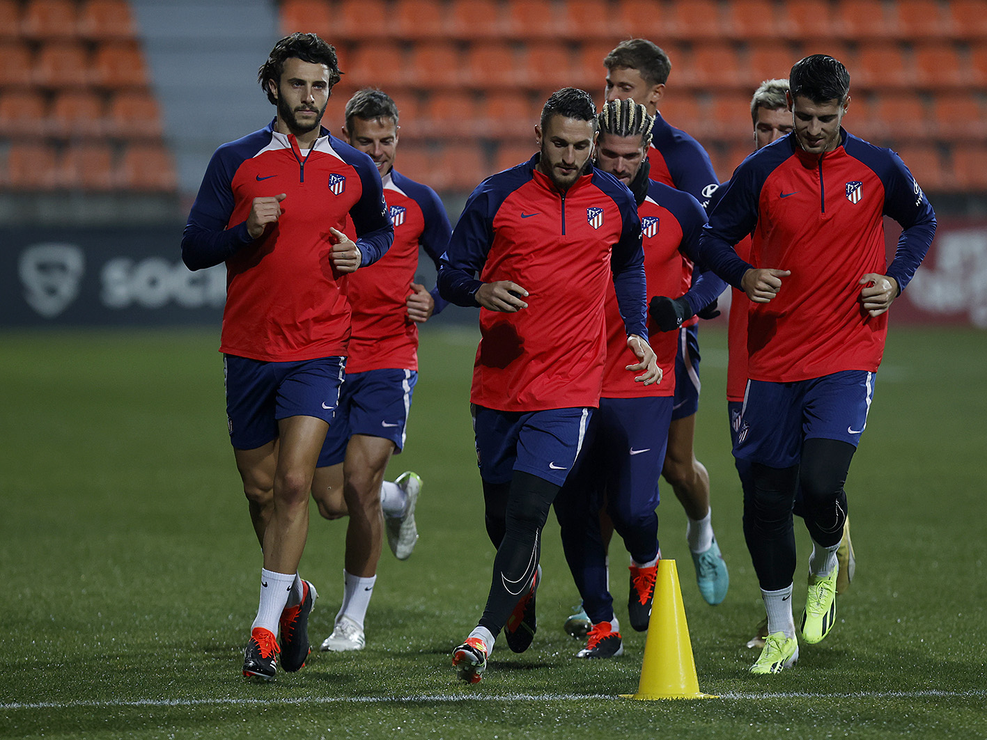 Los jugadores del Atlético, en el regreso al trabajo (Foto: ATM).