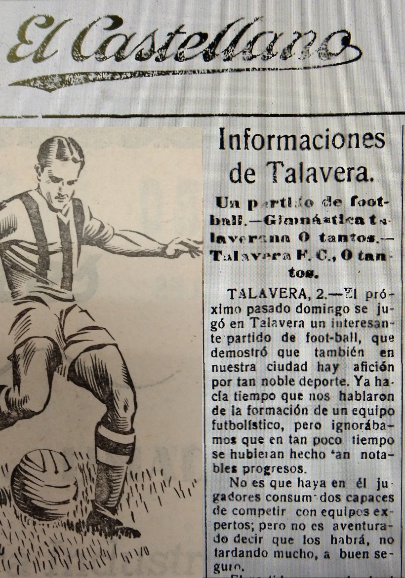historiadelTala's tweet image. Gimnástica Talaverana - Talavera FC
30 diciembre 1923.Primer partido en Talavera. 100 años de la primera patada a un balón ⚽. Allá en el campo del Teso, cuando las porterías se llevaban en hombros
Ampliaremos info con la próxima publicación en libro
100 año de fútbol talaverano