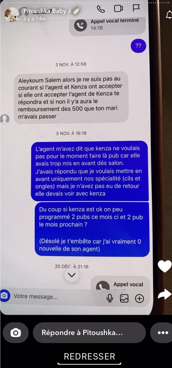 lina21308's tweet photo. #poupettekenza qui affirme qu’elle a directement dit non à allan pour la collab alors que l’es message montre que 4 mois plus tard allan ne savais pas si kenza voulais faire cette collab et #pitoushka qui a accepter le virement par western union et poupette disais que non 😨 https://t.co/M5CcKnBXP4