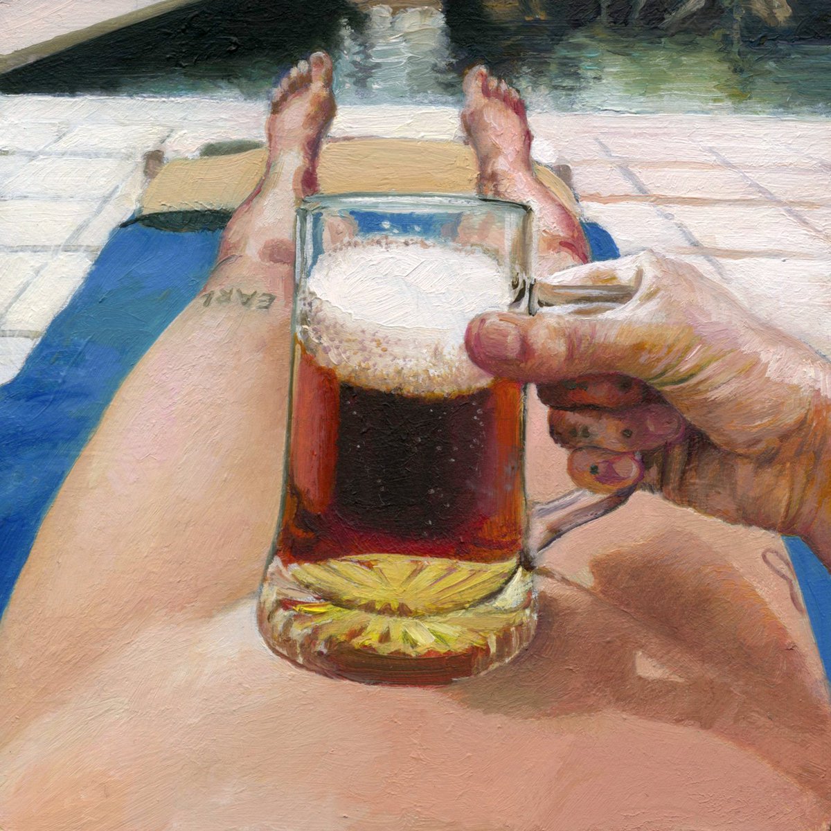 Cheeky little commission, ‘Relax’ painted in oils on 12 x 12cm MDF panel. #art #portrait #painting #oilpainting #oilpainter #portraitpainting #landscapeartistoftheyear #LAOTY #bewarethevoid #nude #sunbathing #beer #livingthedream