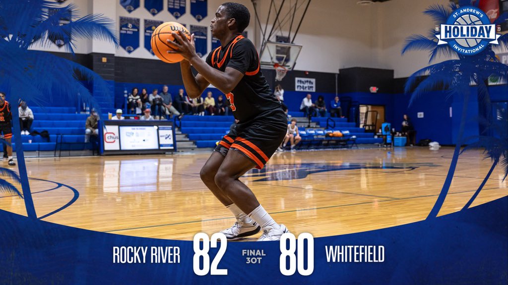 🏀 ST. ANDREW’S INVITATIONAL 🏀

DAY 3- Game 1

Final: 3 OT
Rocky River (NC) 82
Whitefield Academy 80

@CoachChuck142 
@HHPhoops 
@KRCSHoops 
@mtbethelhoops 
@ochs_hoops 
@RockyRiver_BB 
@SEffBoysBB 
@WAWolfpackMBB 
@walton_boys